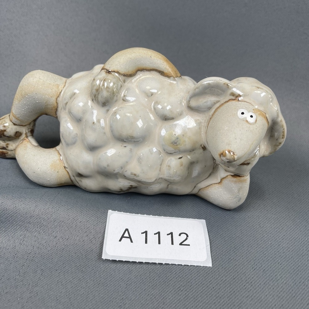 Seductive Anthropomorphic Sheep Lamb Ceramic Pottery Whimsical Figurine - Picture 8 of 8
